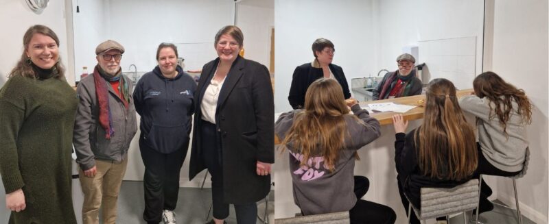 Olivia visiting the Youth Club at the Calcot Centre